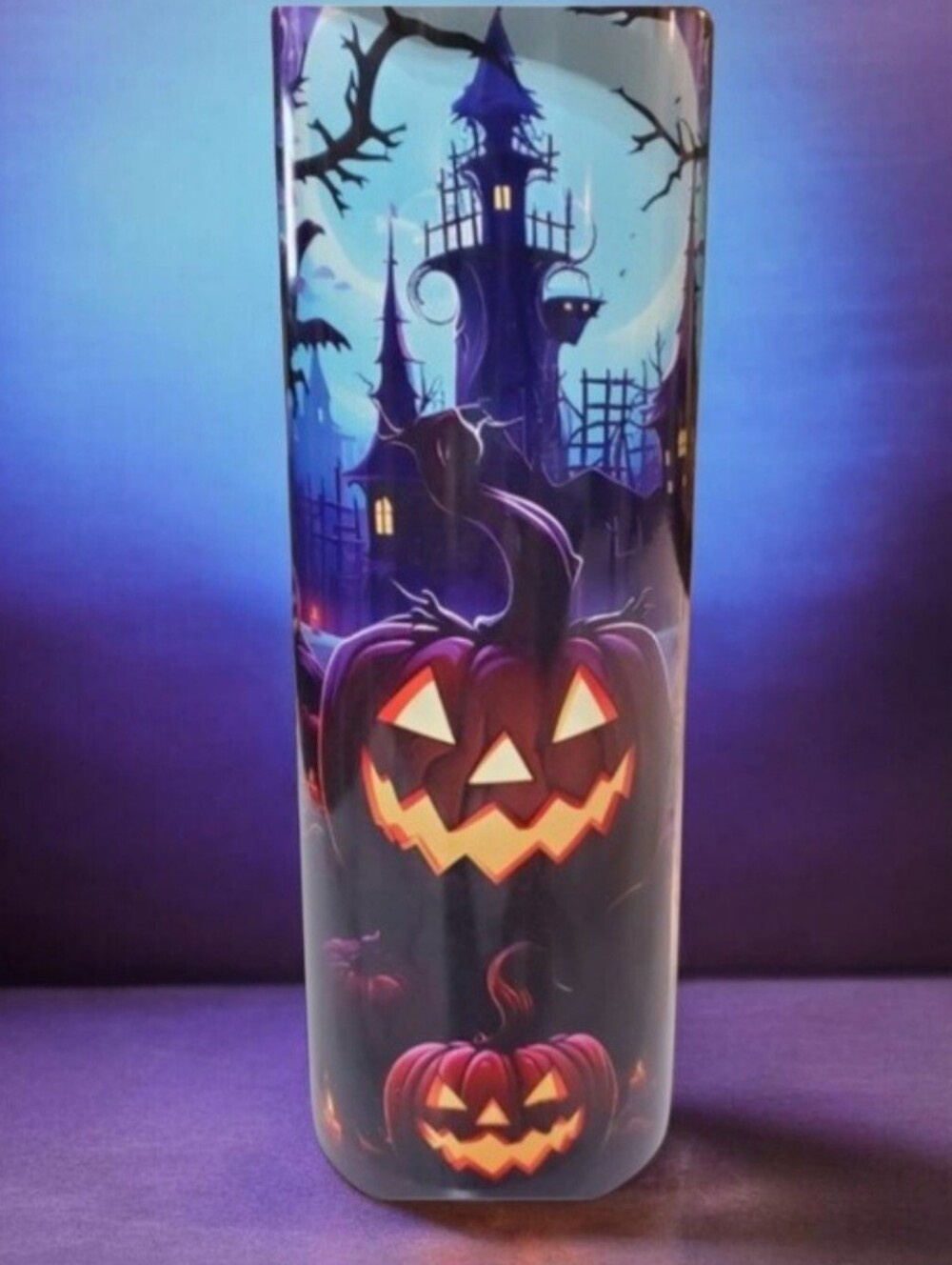 Jack-o'-lantern's Spooky Castle 20oz Tumbler with duo lids 🎉sale